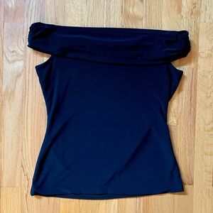 Black Silky Offshoulder Blouse